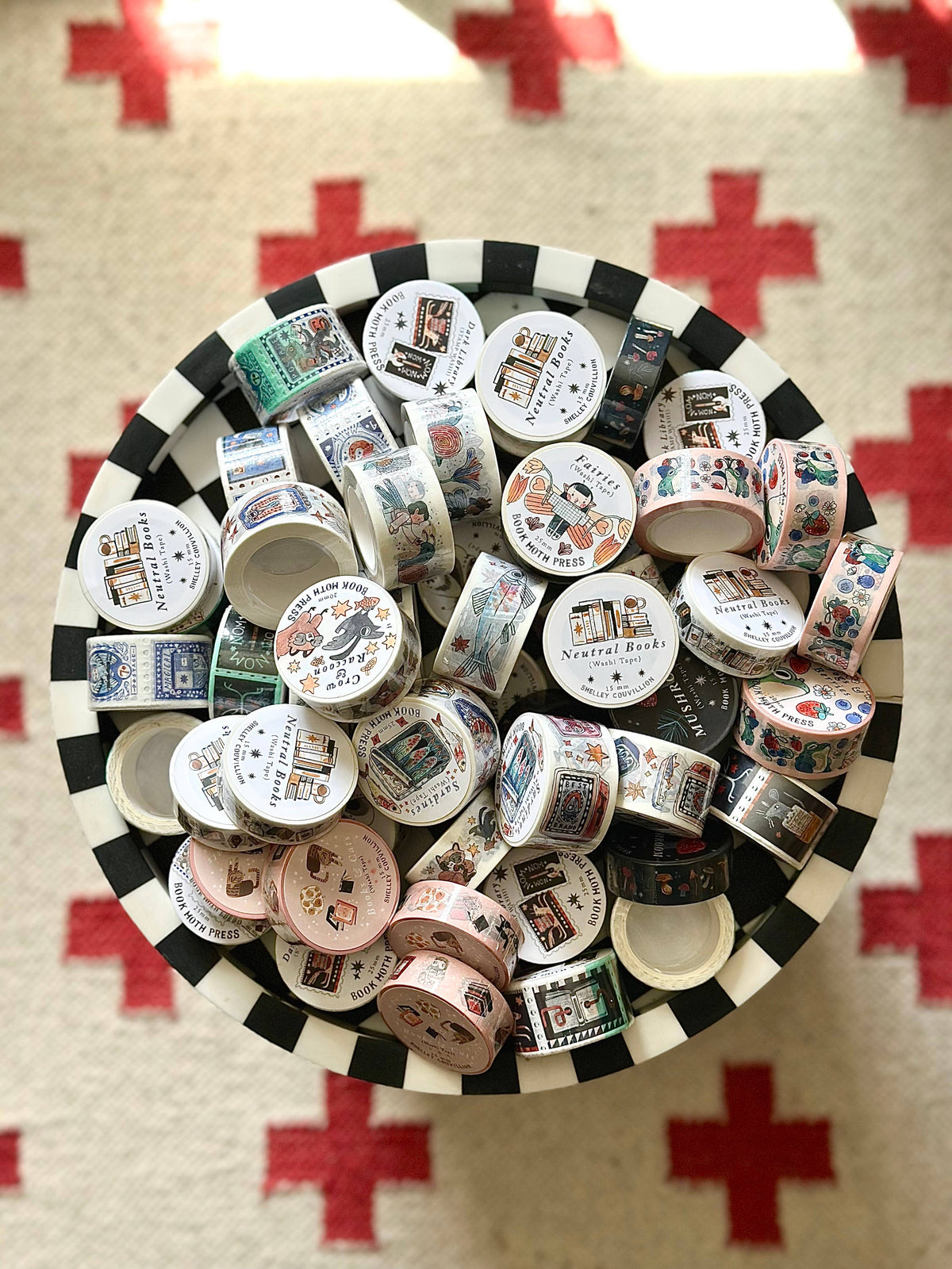 Dark Library Stamp Washi Tape with Shelley Couvillion stationery