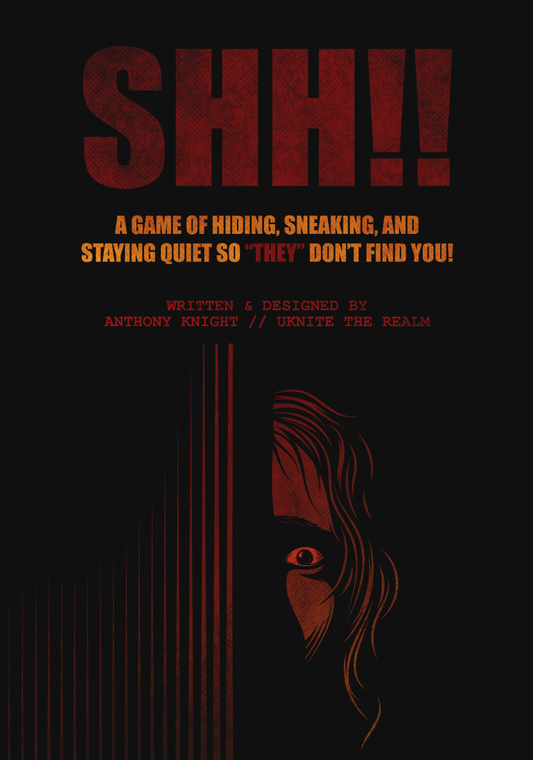SHH!! tabletop RPG, stealth RPG one-shot, horror heist RPG, tension 20 system, fast-paced roleplaying game, quiet RPG game, low-prep tabletop RPG, stealth-based TTRPG, quick setup RPG for groups, immersive suspenseful TTRPG