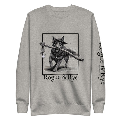 druid dog sweatshirt, forest druid sweatshirt, unisex premium fleece, fantasy dog lover gift, cozy trail-ready sweatshirt, rogue and rye apparel, dog inspired nature sweatshirt, RPG druid clothing, rustic outdoor sweatshirt, soft cotton fleece pullover, gamer gift clothing, woodland dog sweatshirt, hiking dog gear, fantasy dog themed sweatshirt, cottagecore adventure sweatshirt