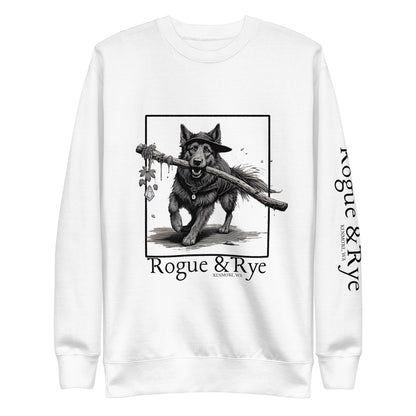 druid dog sweatshirt, forest druid sweatshirt, unisex premium fleece, fantasy dog lover gift, cozy trail-ready sweatshirt, rogue and rye apparel, dog inspired nature sweatshirt, RPG druid clothing, rustic outdoor sweatshirt, soft cotton fleece pullover, gamer gift clothing, woodland dog sweatshirt, hiking dog gear, fantasy dog themed sweatshirt, cottagecore adventure sweatshirt