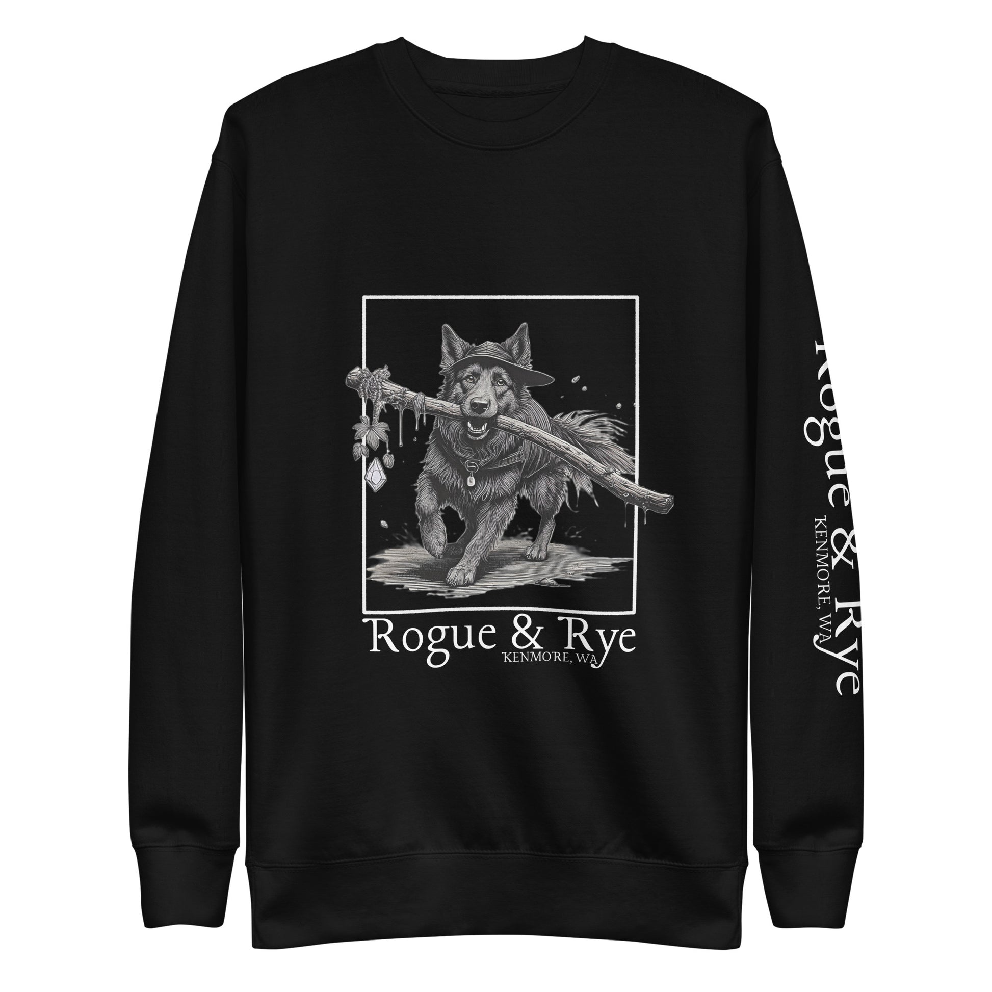 druid sweatshirt dog themed, nature druid hoodie, fantasy dog lover sweatshirt, unisex forest druid apparel, rogue and rye druid merch, great pyrenees inspired clothing, cozy rpg loungewear, woodland druid sweatshirt, gamer sweatshirt dog design, tabletop fantasy sweatshirt, druid class inspired clothing, fleece sweatshirt for hikers, forest magic apparel, nature adventure clothing, dog and forest sweatshirt