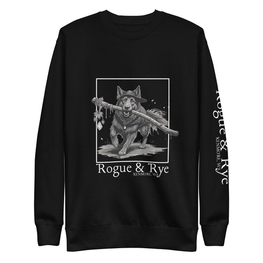 druid sweatshirt dog themed, nature druid hoodie, fantasy dog lover sweatshirt, unisex forest druid apparel, rogue and rye druid merch, great pyrenees inspired clothing, cozy rpg loungewear, woodland druid sweatshirt, gamer sweatshirt dog design, tabletop fantasy sweatshirt, druid class inspired clothing, fleece sweatshirt for hikers, forest magic apparel, nature adventure clothing, dog and forest sweatshirt