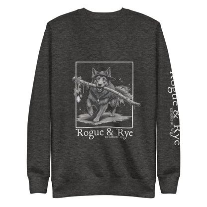 druid sweatshirt dog themed, nature druid hoodie, fantasy dog lover sweatshirt, unisex forest druid apparel, rogue and rye druid merch, great pyrenees inspired clothing, cozy rpg loungewear, woodland druid sweatshirt, gamer sweatshirt dog design, tabletop fantasy sweatshirt, druid class inspired clothing, fleece sweatshirt for hikers, forest magic apparel, nature adventure clothing, dog and forest sweatshirt