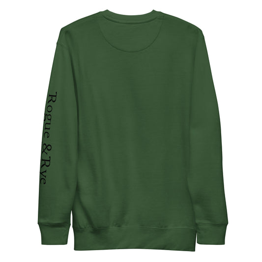 druid dog sweatshirt, nature-inspired loungewear, forest trail dog hoodie, unisex druid sweatshirt, rogue and rye apparel, cozy fantasy sweatshirt, great pyrenees clothing, woodland adventure hoodie, gamer druid merch, dog lover gift idea, fleece sweatshirt for hikers, rpg nature class clothing, trail-ready sweatshirt, comfy unisex fantasy wear