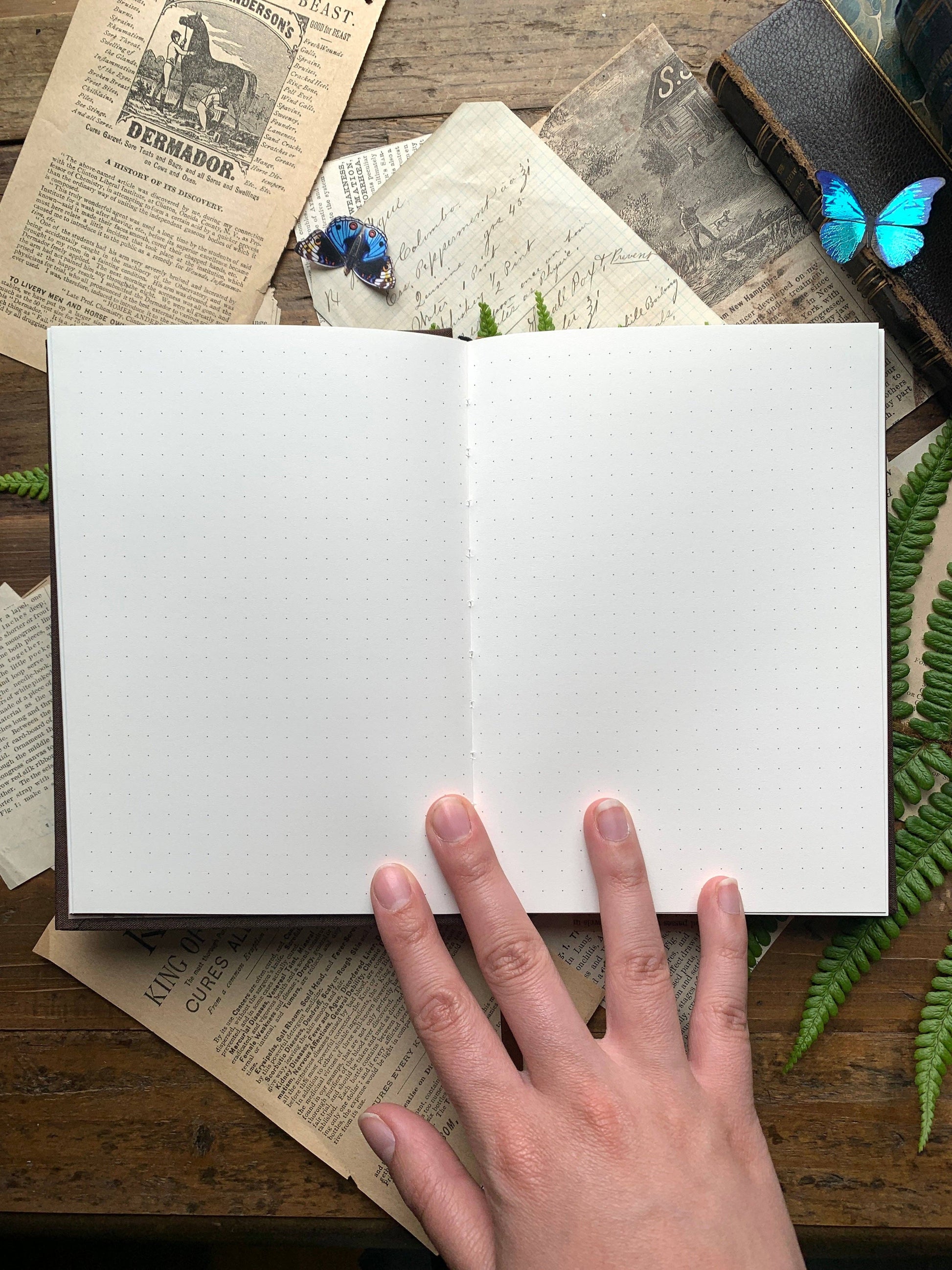 RPG dot grid journal, B6 gaming notebook, Dungeons and Dragons journal, vegan leather RPG notebook, fantasy game campaign planner, tabletop RPG accessories, The Antiquarian journal, world-building notebook, character tracking notebook, portable gaming sketchbook