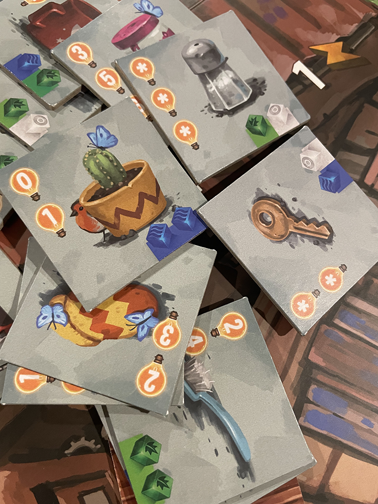 Transmissions board game, Transmissions game, Matt Dixon Transmissions, robot board game, illustrated board game, worker placement game, rondel board game, shared worker board game, engine building board game, strategy board game 1 to 4 players, solo strategy board game, 60 minute strategy game, family strategy game age 10+, miniature robots board game, board game with pipes, build a pipe network board game, engrams and electricity game, adorable robots tabletop game, welcoming strategy board game, modern e