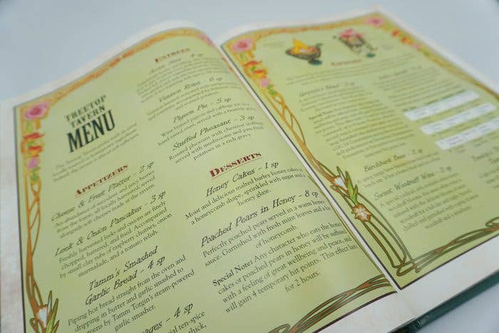 Game master reference pages from The Seeker’s Guide to Twisted Taverns