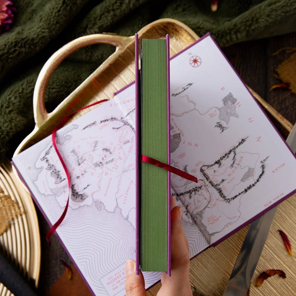 The Two Towers collectors edition, JRR Tolkien special edition hardcover, Lord of the Rings collector series, Tolkien foil-stamped hardcover, stained edges Tolkien edition, Frodo and Sam journey, Middle-earth epic fantasy classic, HarperCollins collector Tolkien, Rogue & Rye book collection, matching Tolkien hardcover set.