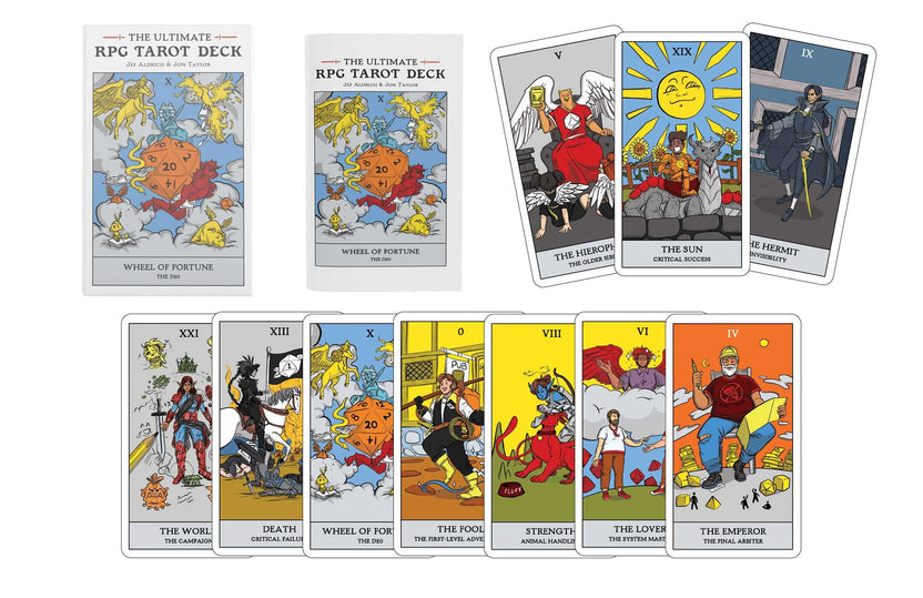 Ultimate RPG Tarot Deck, Jon Taylor tarot, RPG-inspired tarot cards, fantasy tabletop tarot deck, Rider Waite RPG deck, tarot for roleplaying games, tarot card deck for gamers, fantasy divination tool, TTRPG tarot deck, in-game tarot storytelling deck