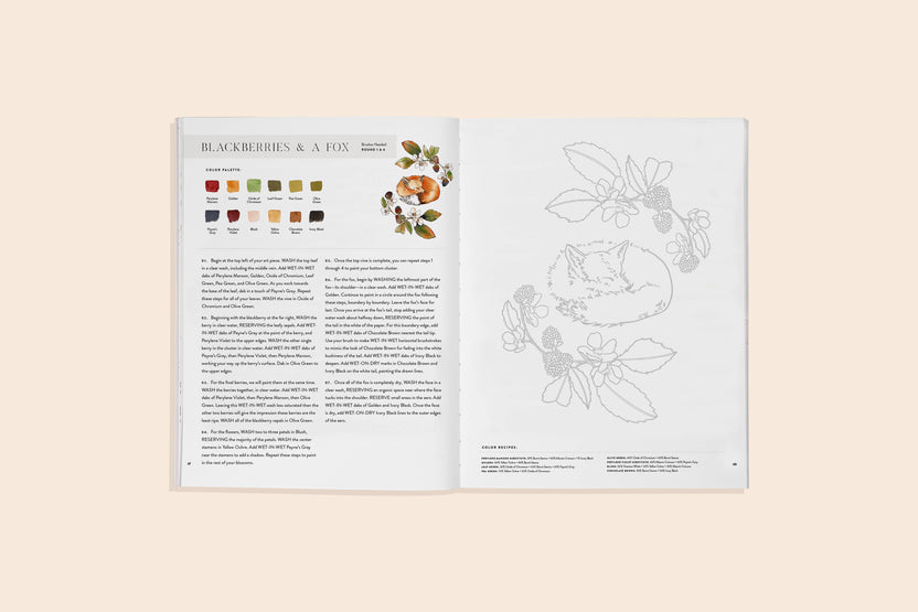 animal watercolor workbook, watercolor animals book, Sarah Simon watercolor guide, beginner watercolor animals, paint-in watercolor workbook, watercolor painting for adults, floral animal art projects, nature watercolor practice, watercolor feathers and flowers, easy watercolor animals