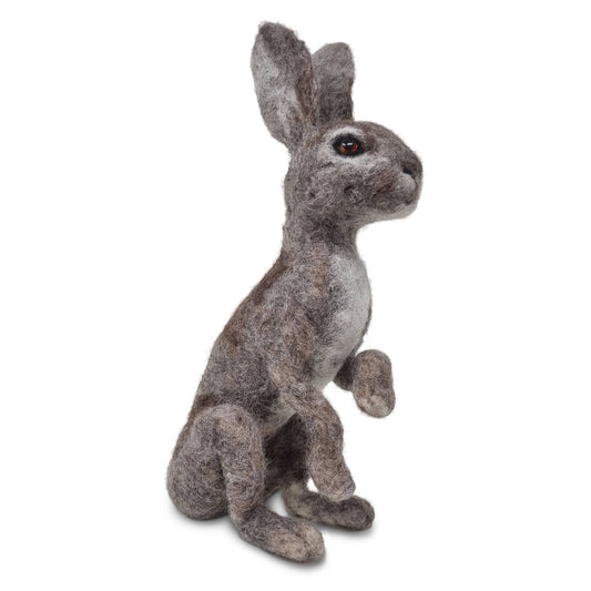 wild hare needle felting kit, Scottish wildlife craft kit, advanced needle felting project, Corriedale wool animal kit, The Crafty Kit Company Scotland, needle felting with armature wire, lifelike hare felting kit, enthusiast level wool sculpture, handmade in Scotland felting kit, Alison Rumbles artist felting design