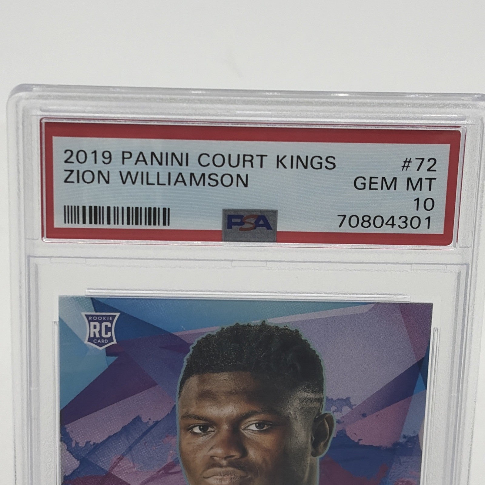 2019 Panini Court Kings RC - Zion Williamson #72 PSA 10 2019 Panini Court Kings Zion Williamson number 72 rookie card graded PSA  gem mint 10 featuring the New Orleans Pelicans NBA star